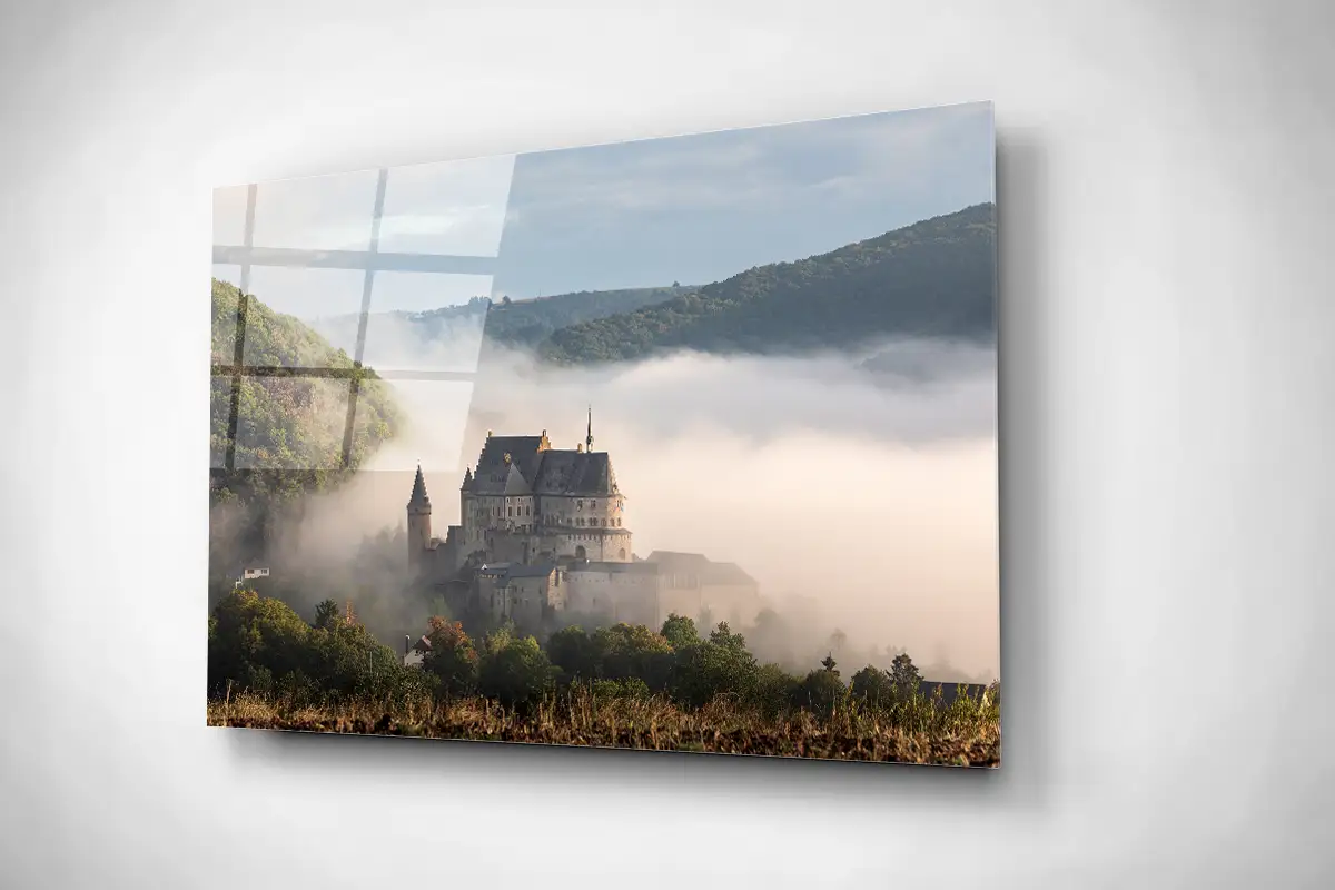 Vianden Castle Luxembourg in fog