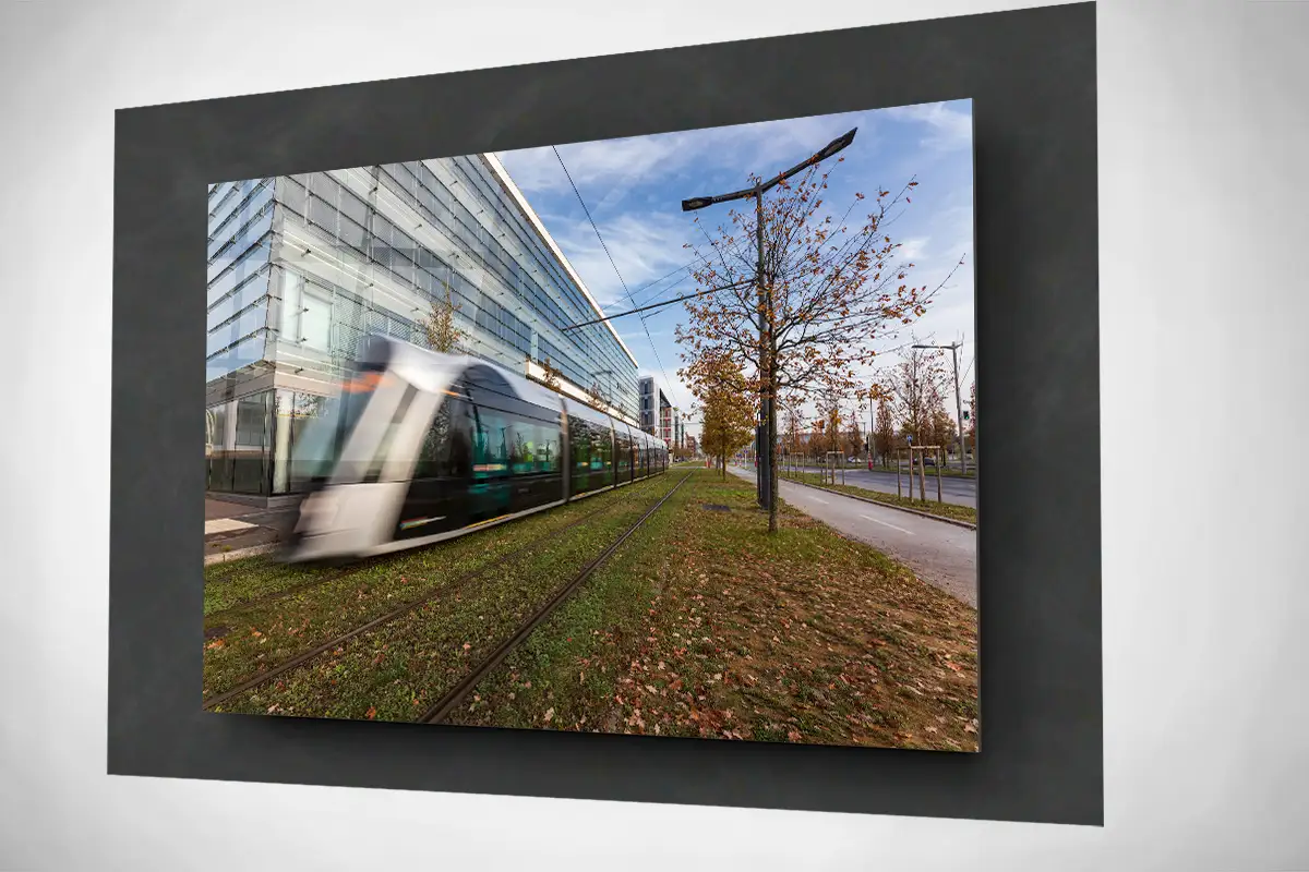 Tram Kirchberg business Luxembourg floating acrylic