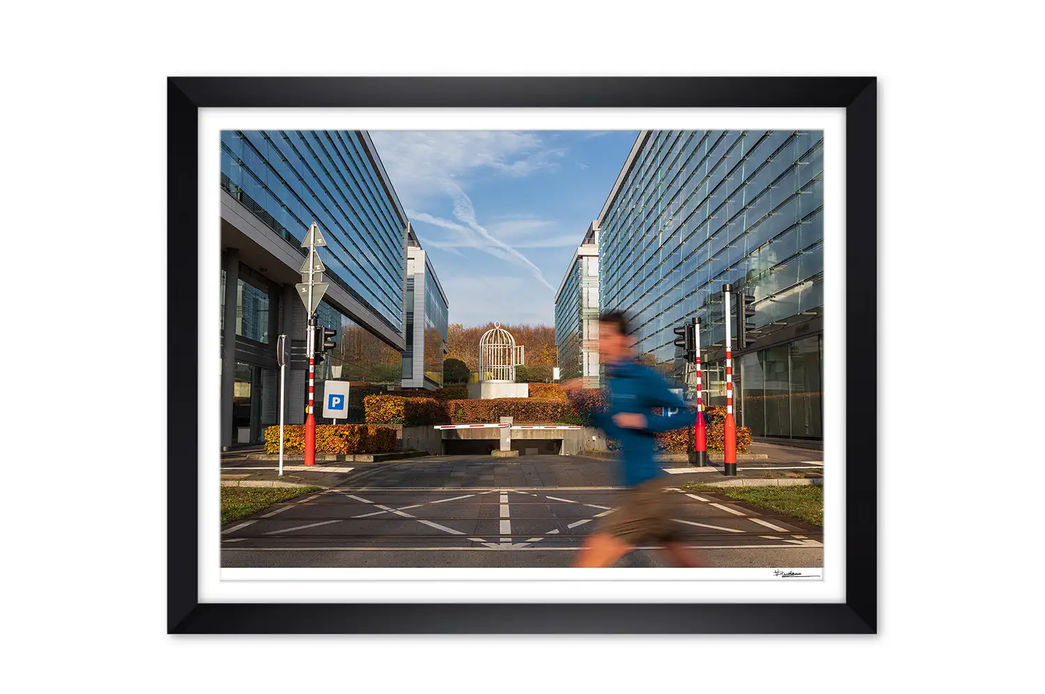 Luxembourg business quarter framed print