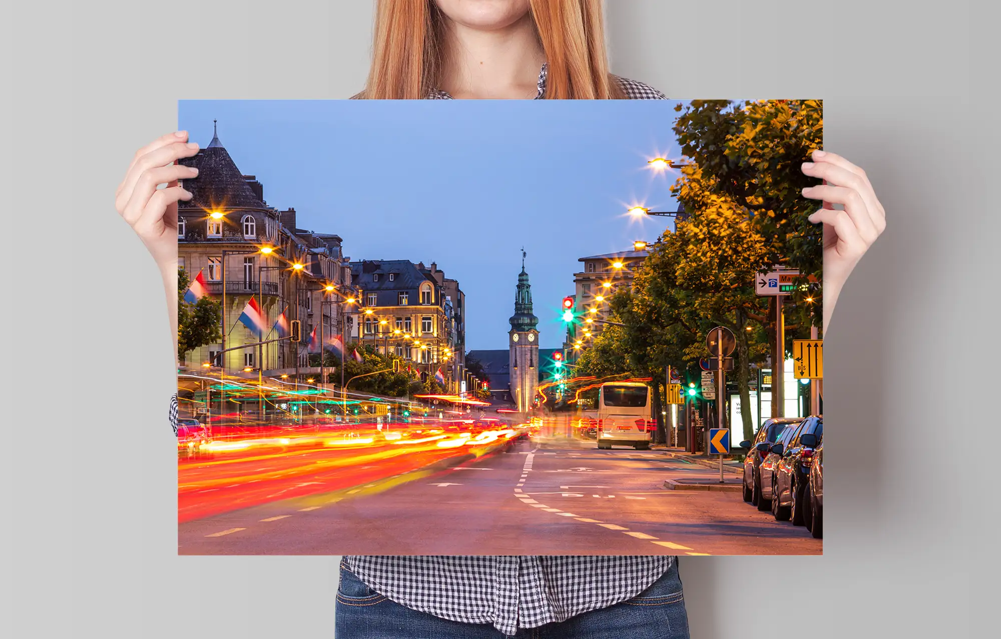 Luxembourg city train station Gare poster