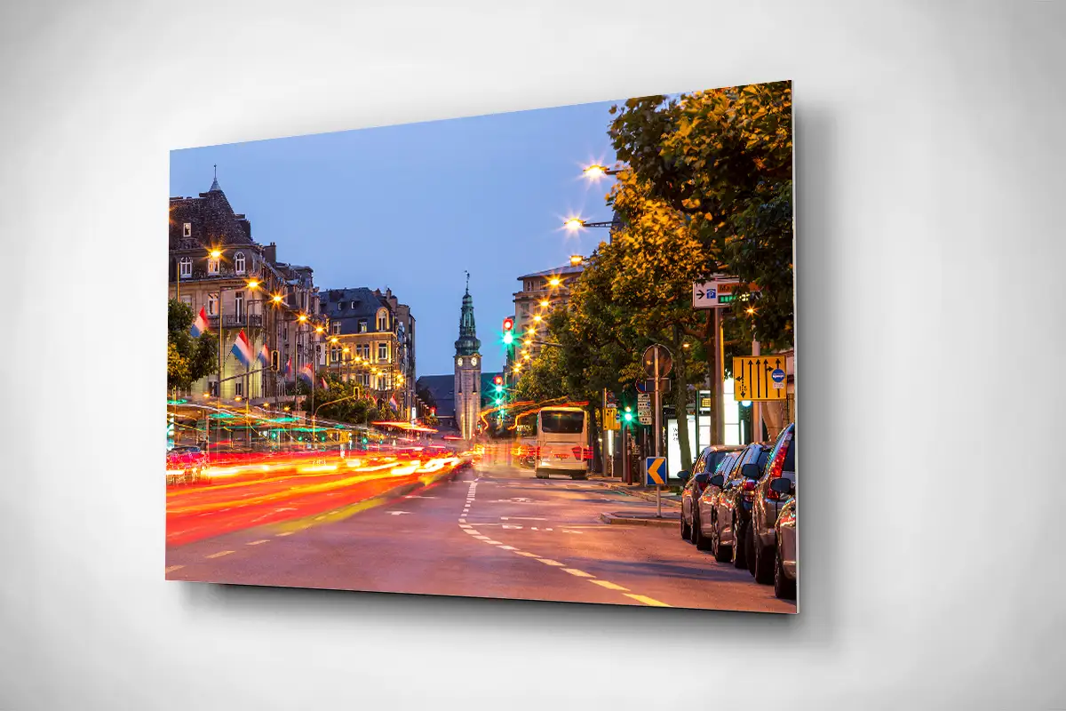 Luxembourg city train station Gare rigid poster
