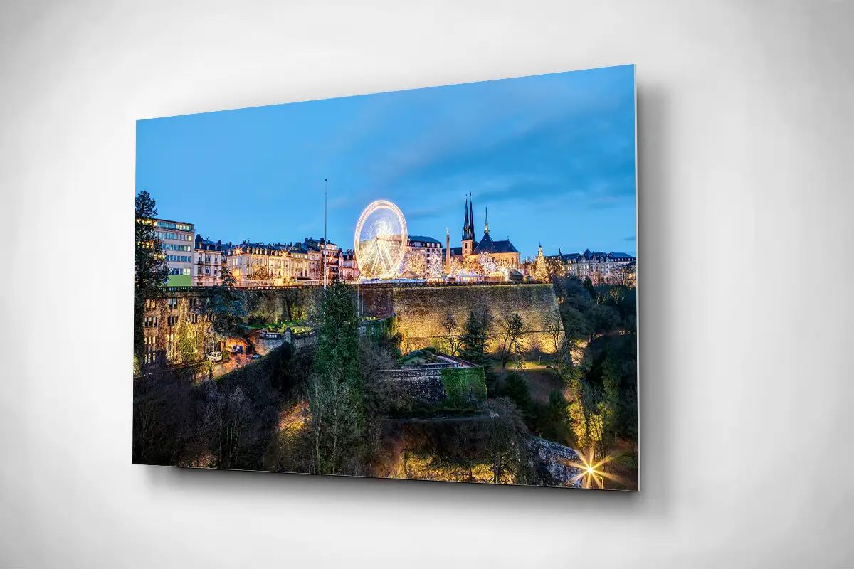 Luxembourg Christmas Market rigid poster