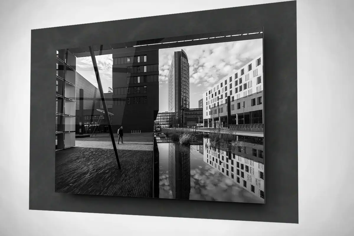 Belval in Esch sur Alzette Luxembourg floating acrylic bw