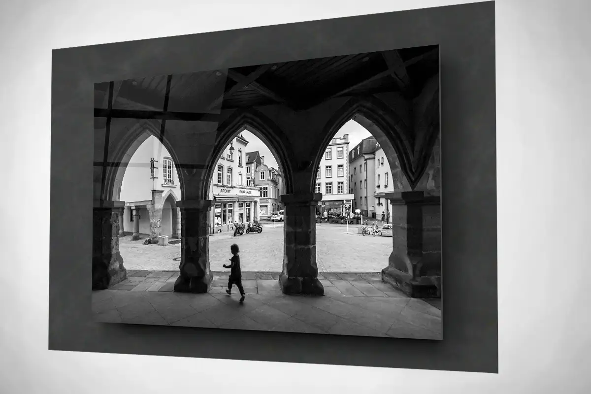 Echternach in Luxembourg street photo black and white