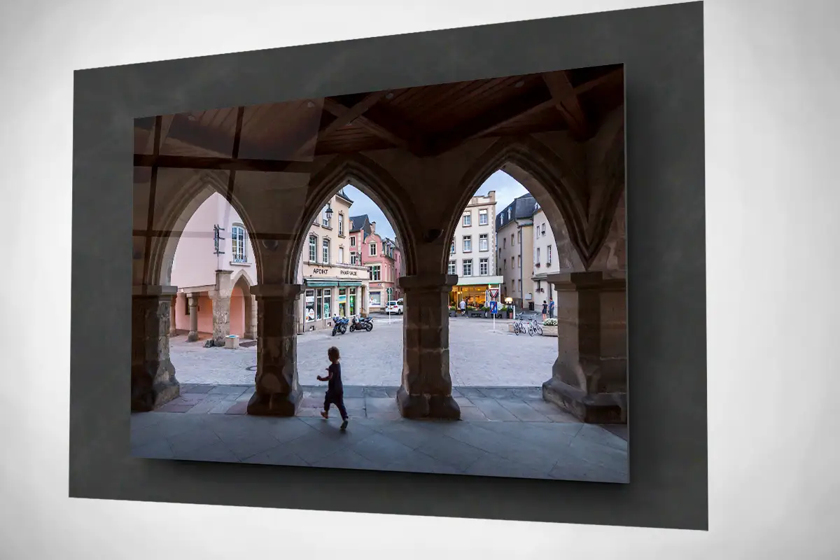 Echternach in Luxembourg street photo floating acrylic