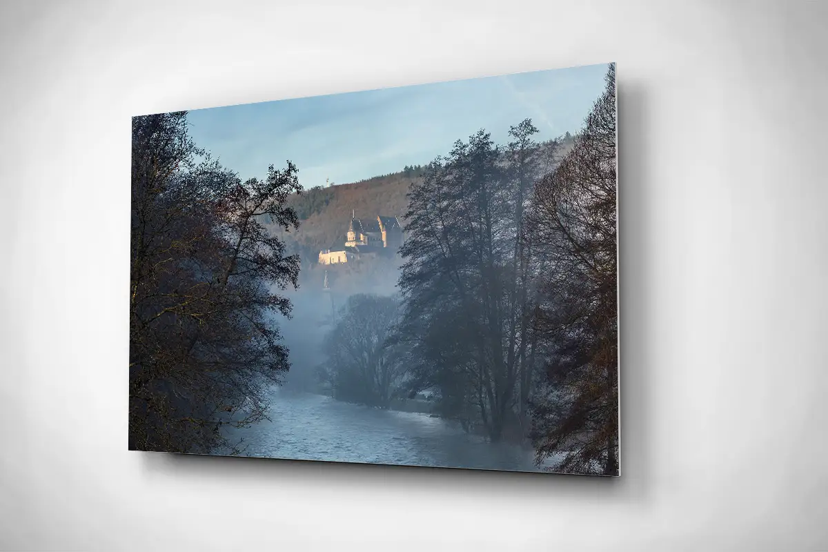 Vianden foggy river Our rigid poster
