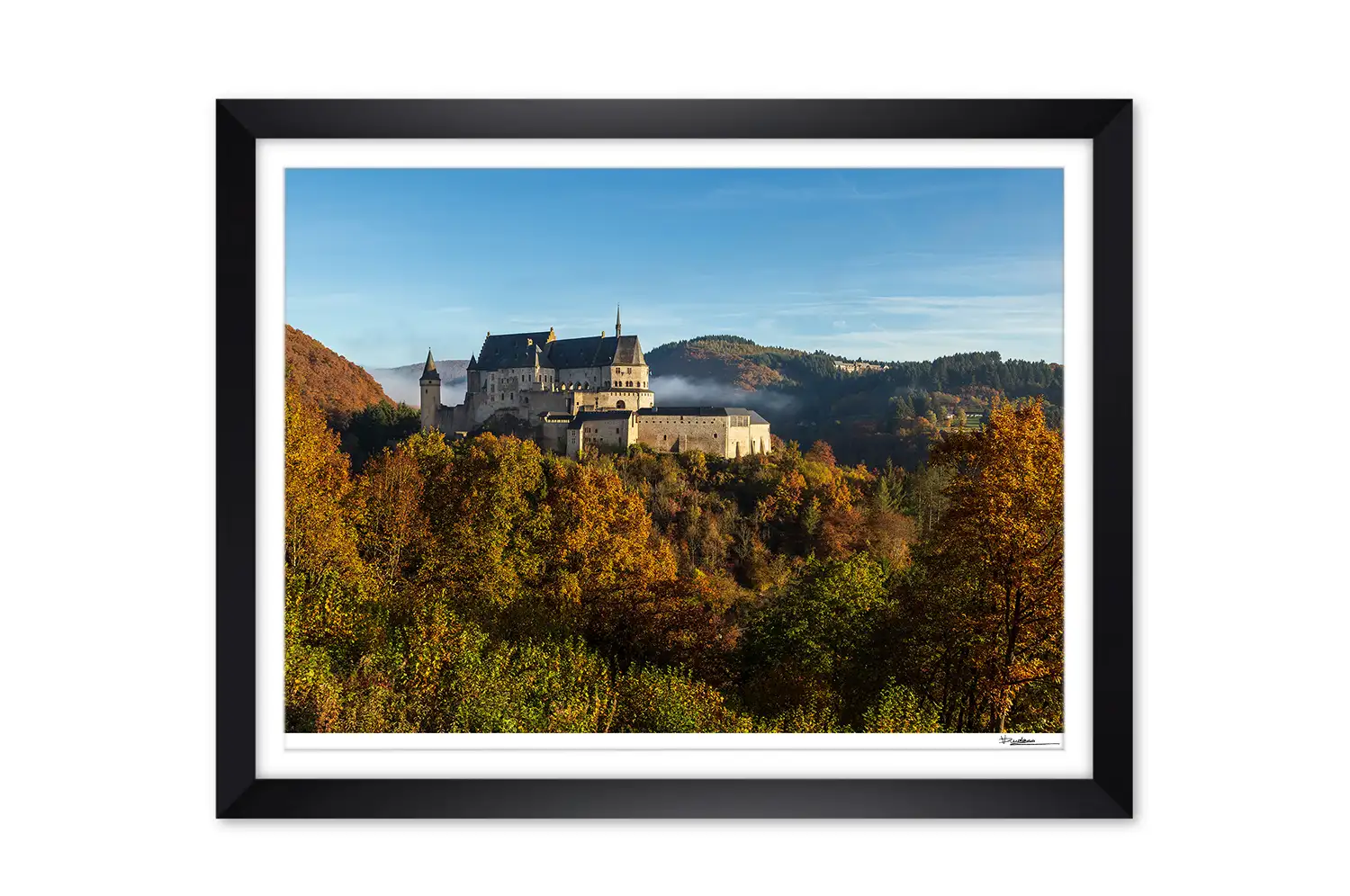 Vianden castle in autumn print