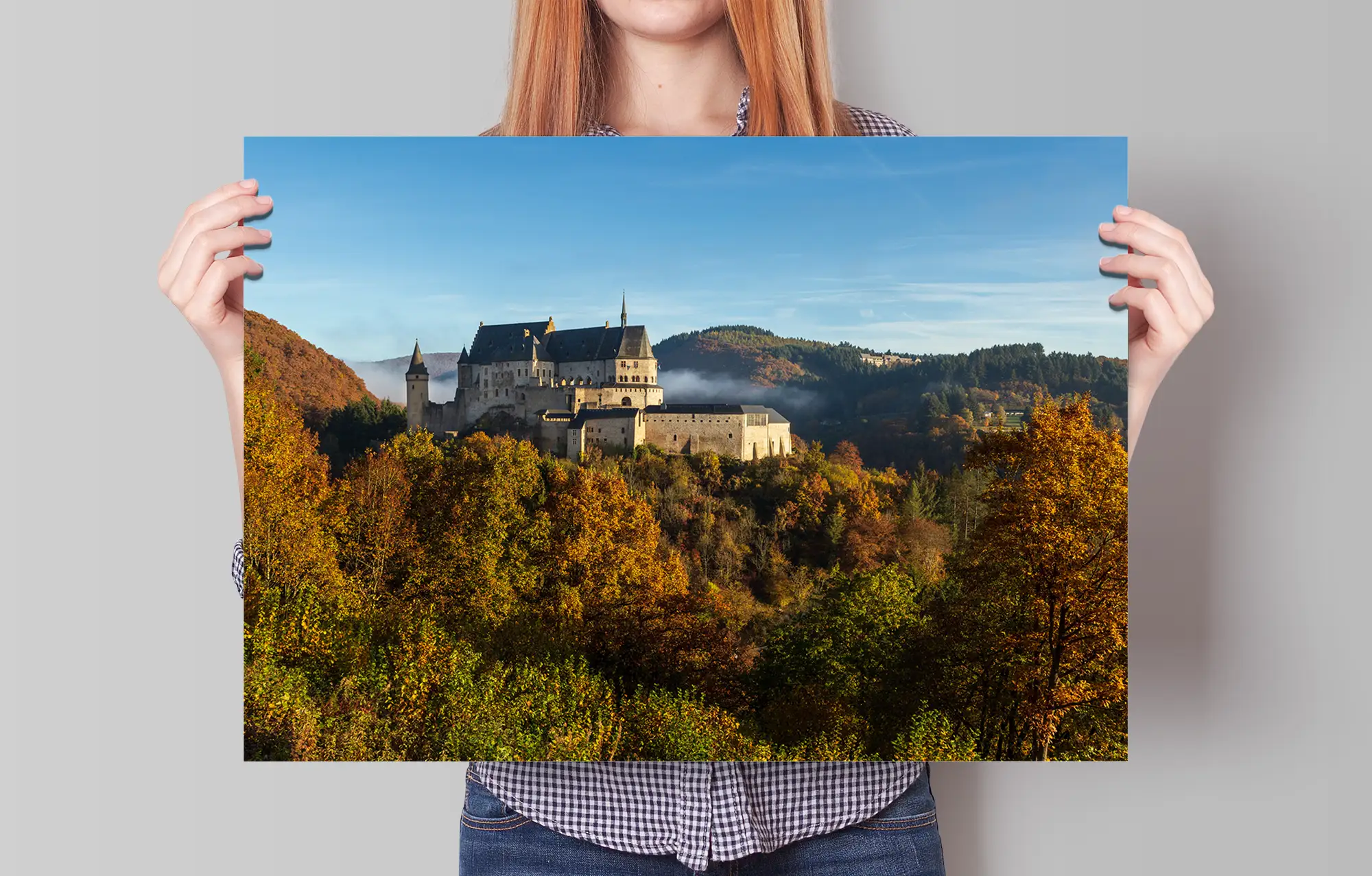 Vianden castle in autumn poster