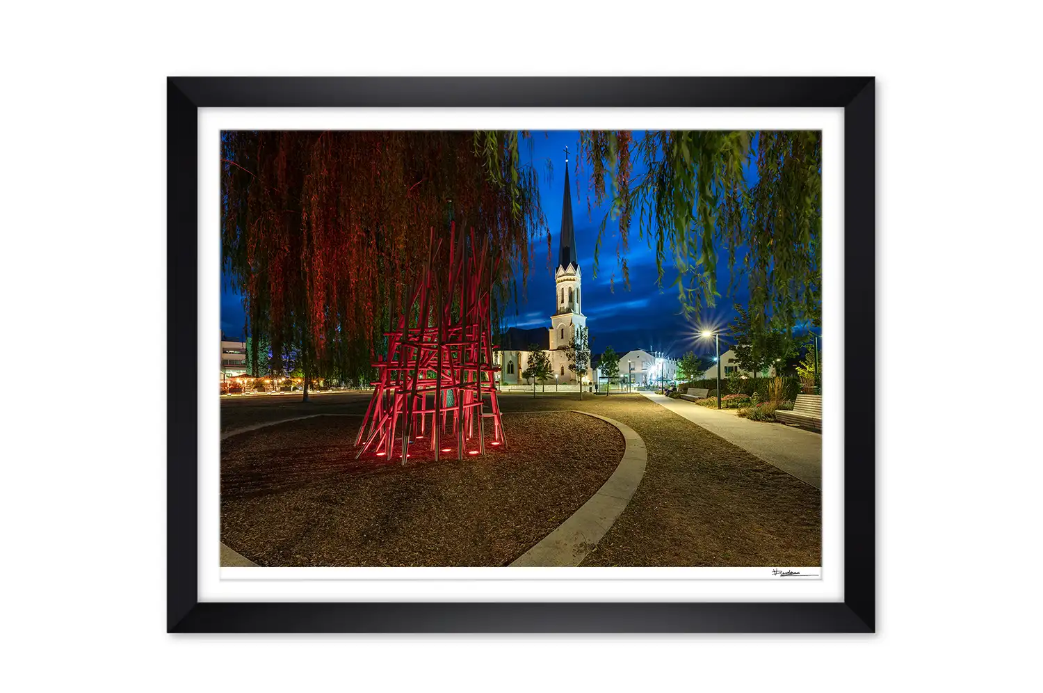 BERTRANGE at night in Luxembourg print