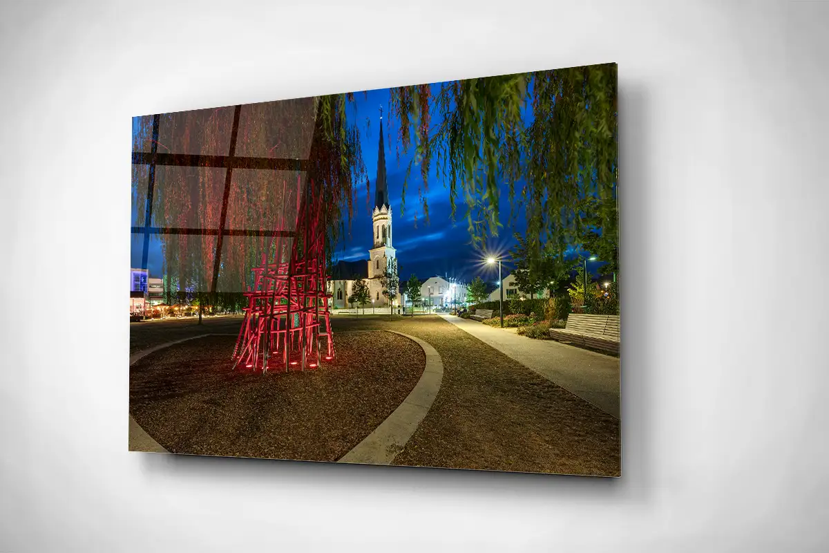 BERTRANGE at night in Luxembourg gallery print acrylic