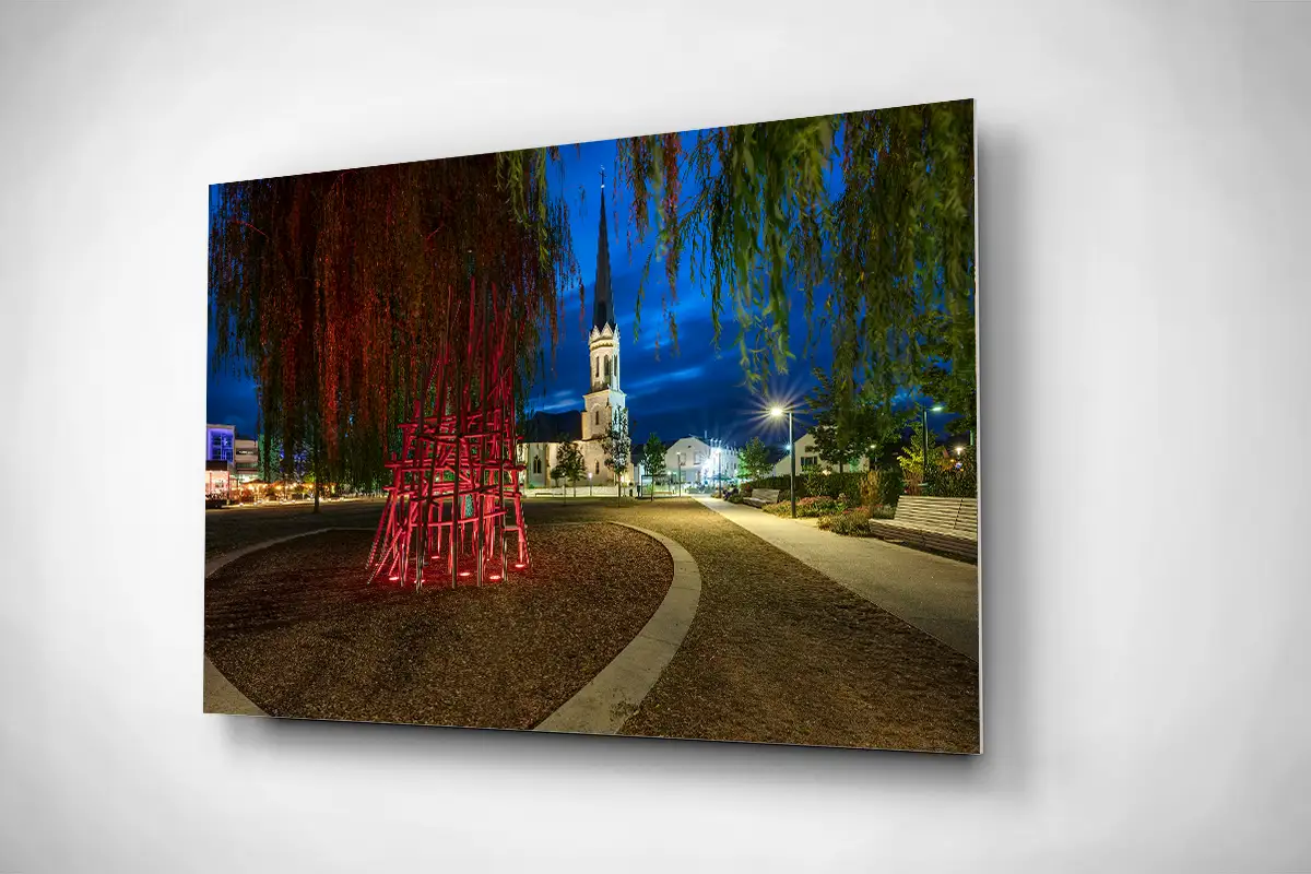 BERTRANGE at night in Luxembourg rigid poster