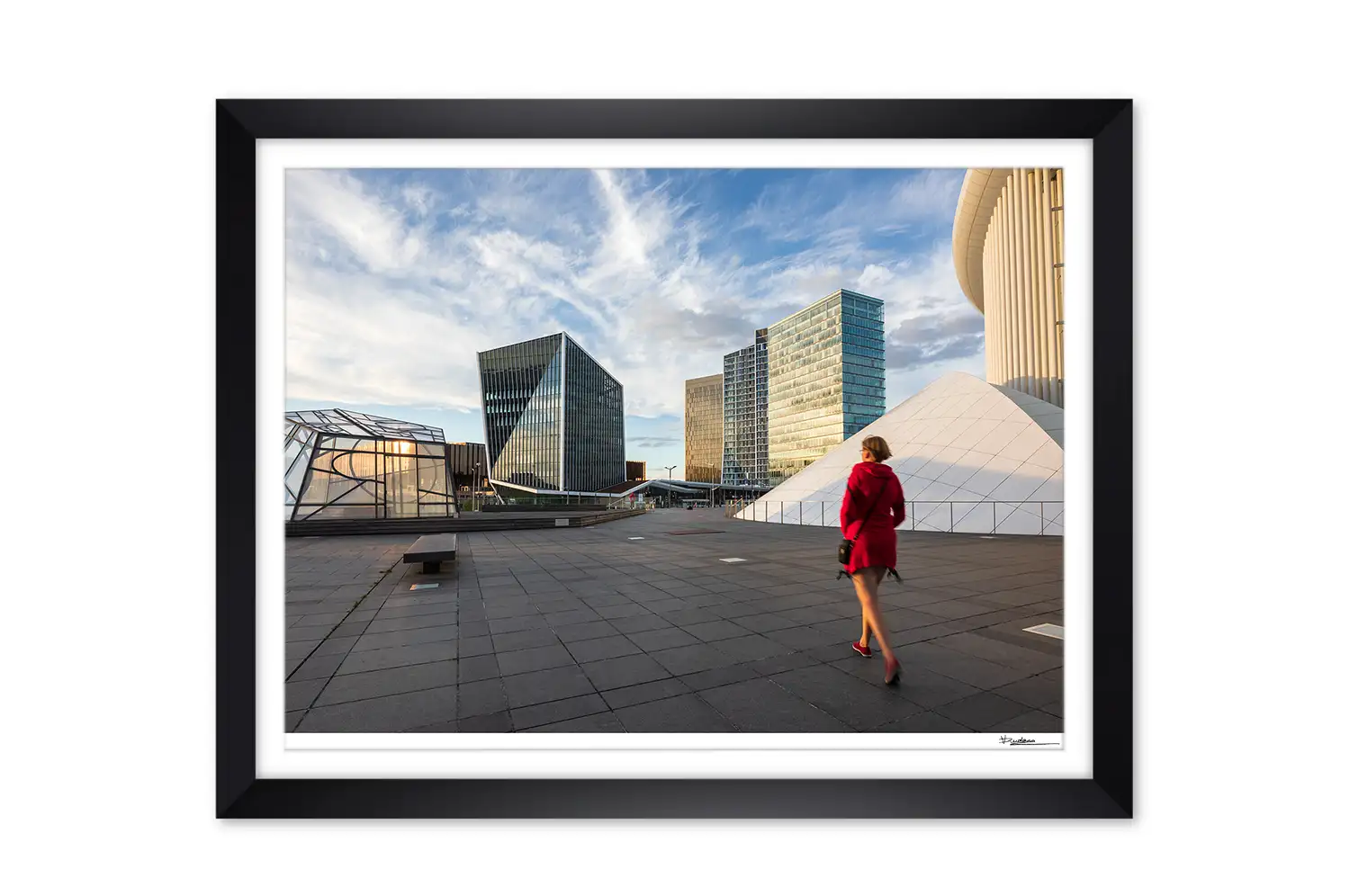 European quarter Kirchberg in Luxembourg print