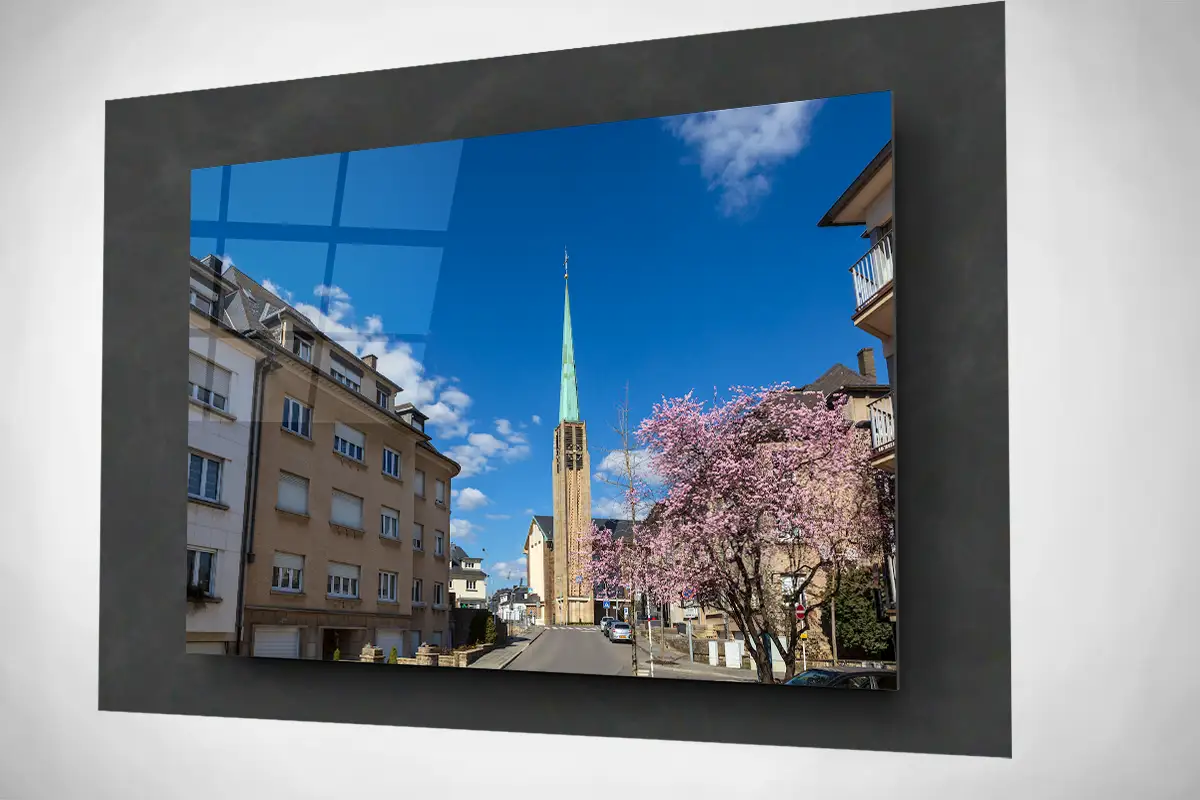 Spring in Belair Luxembourg city floating acrylic